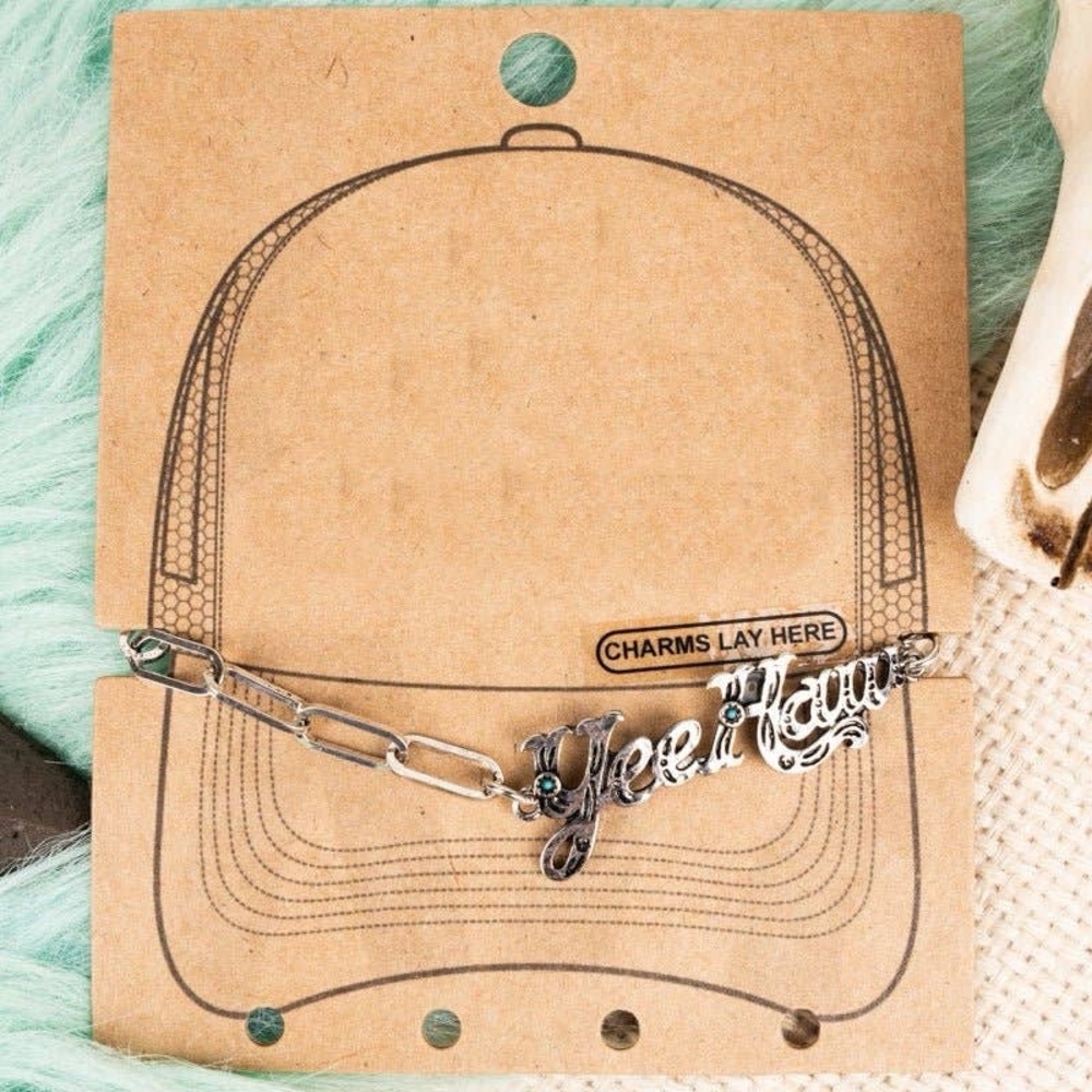 Silver 'Yee Haw' Trucker Hat Chain